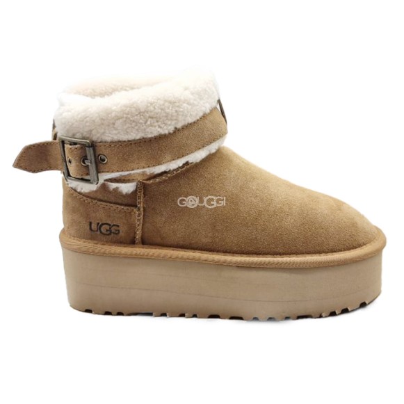 Женские угги на платформе Ugg Mini Platform Strap Chestnut