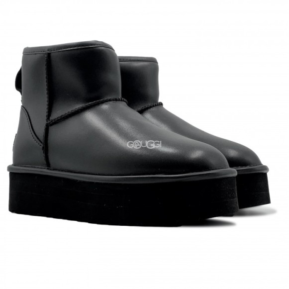 Женские мини угги на платформе Ugg Classic Mini Platform Boot - Ultra Matte Black