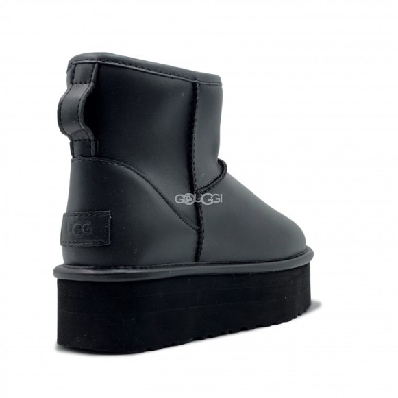 Женские мини угги на платформе Ugg Classic Mini Platform Boot - Ultra Matte Black