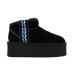 Женские мини угги на платформе UGG  Classic Mini Platform Black 1