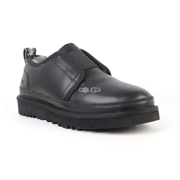 Мужские слиперы Ugg Mens Slippers Flex Leather Black