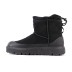 Женские мини угги с галошами Ugg Classic Mini Weather Hybrid Black (Угг Классик мини хабрид черные)