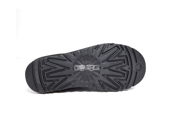 Женские мини угги Mini Bailey Logo Strap Suede Black 