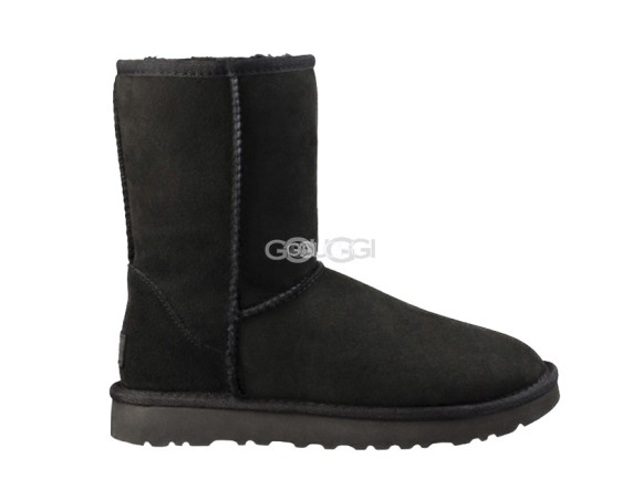 Женские короткие угги с пуговицей Classic Short Black II