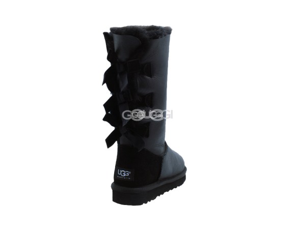 Женские высокие угги с бантиками Bailey Bow Tall Metallic Black