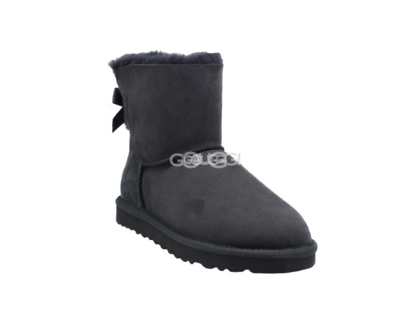 Женские мини угги с бантиками Mini Bailey Bow Chocolate