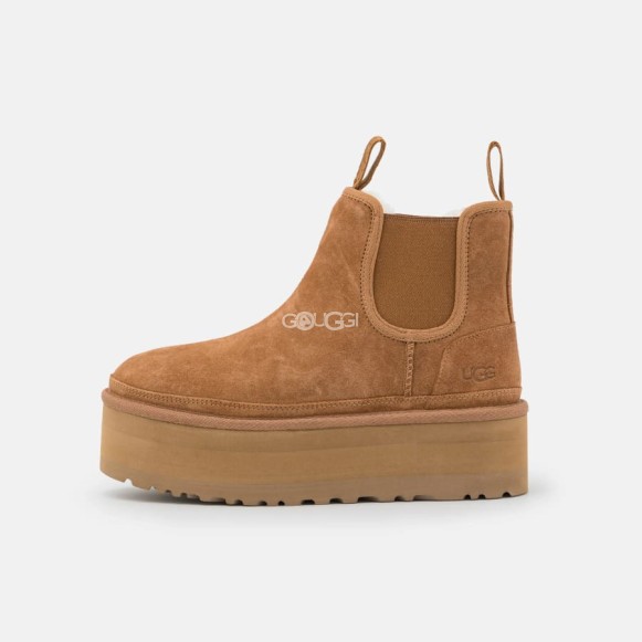 Женские ботинки на платформе UGG Neumel Platform Chelsea Chestnut