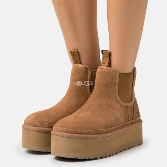 Женские ботинки на платформе UGG Neumel Platform Chelsea Chestnut