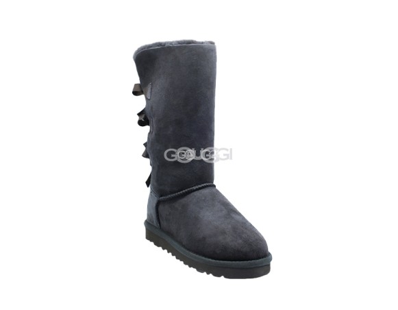 Женские высокие угги с бантиками Bailey Bow Tall Grey