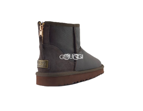 Мужские угги на молнии Mini Zip Metallic Chocolate 