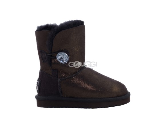 Детские угги с пуговицей Kids Bailey Button Glitter Chocolate
