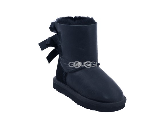 Детские угги с бантиками Kids Bailey Bow Metallic Black
