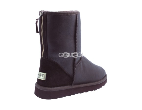 Мужские короткие угги на молнии Classic Short ZIP Metallic Chocolate