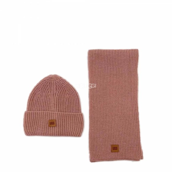Шарф и шапка Ugg Chunky Rib Knit Beanie Sen Dusk
