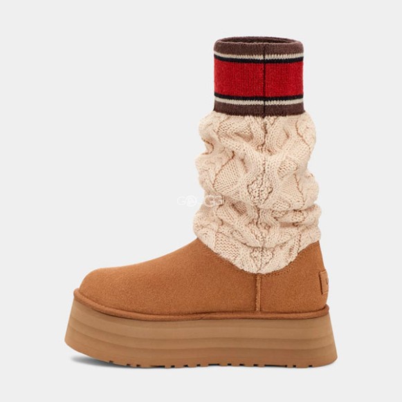 Женские угги Ugg Classic Sweater Letter Chestnut