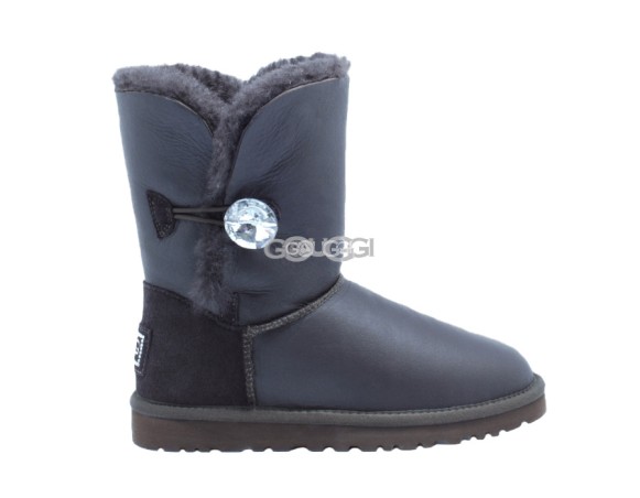 Женские угги с пуговицей Bailey Button Bling Metallic Chocolate