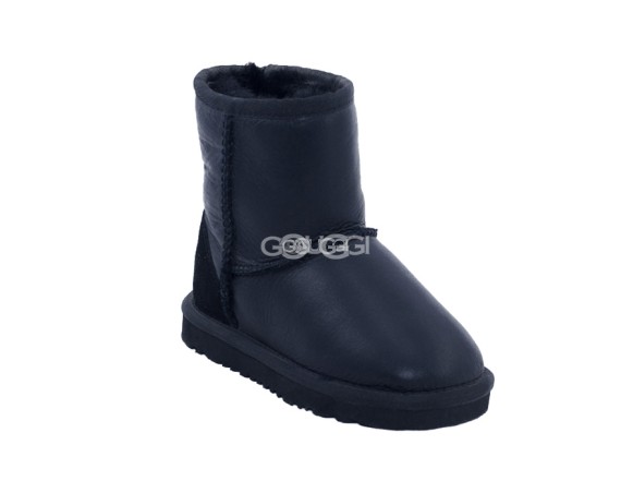 Детские короткие угги Kids Classic Short Metallic Black