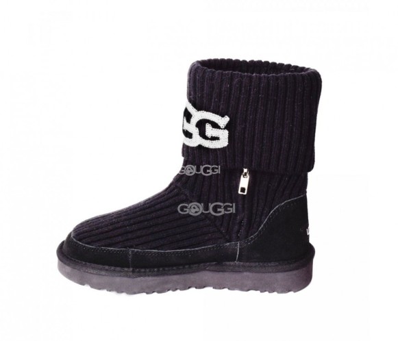 Женские вязаные угги Classic Rib Knit Black