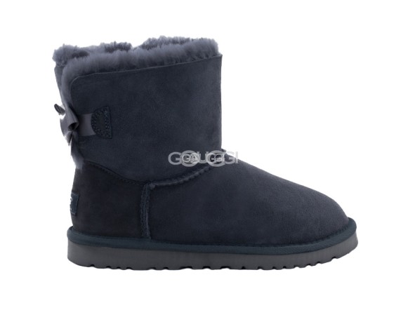 Женские мини угги с бантиками Mini Bailey Bow Grey