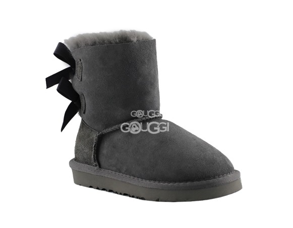 Детские угги с бантиками Kids Bailey Bow Grey