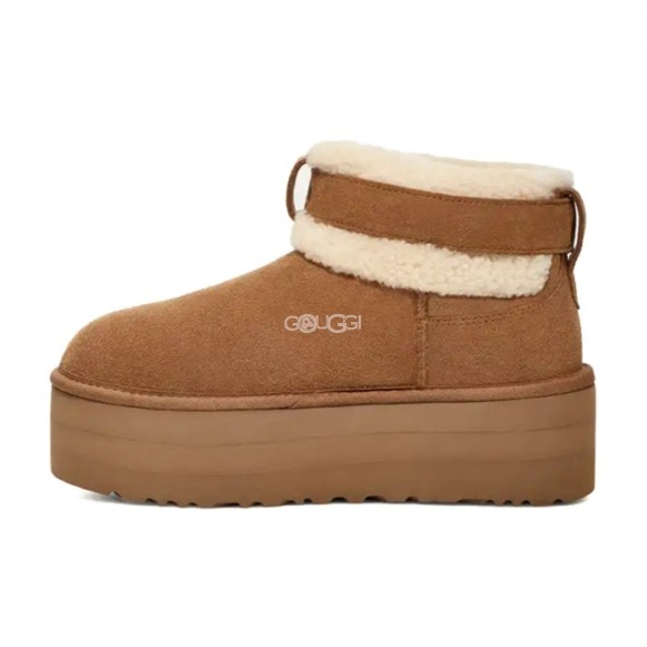 Женские ультра мини угги Ultra Mini Belted Roller - Chestnut