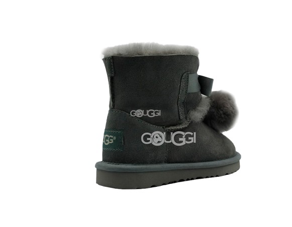 Детские угги с помпонами Kids Gita Grey