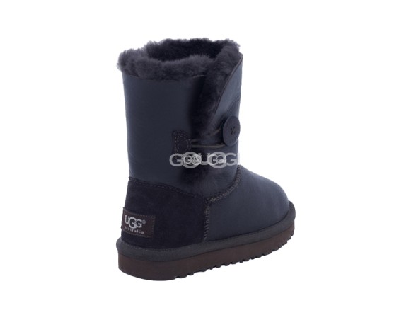 Детские угги с пуговицей Kids Bailey Button Metallic Chocolate
