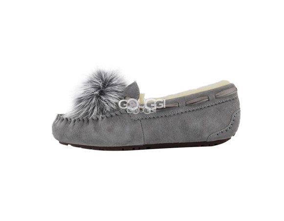 Женские мокасины Dakota Pom Pom Grey