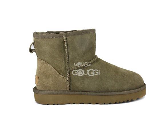 Женские мини угги Classic Mini Olive