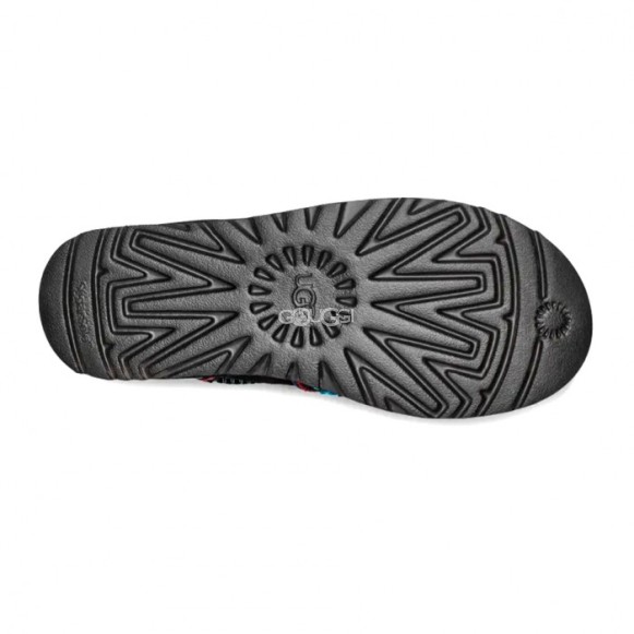 Женские мини угги на платформе Mini II Braid Platform - Black