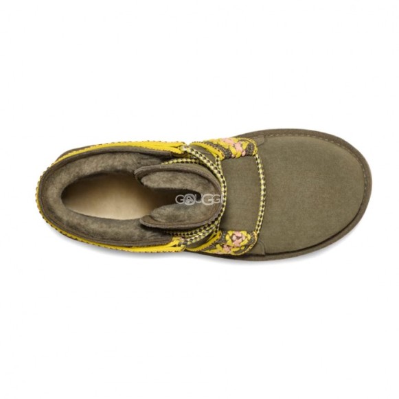 Женские мини угги на платформе Mini II Braid Platform - Burnt Olive