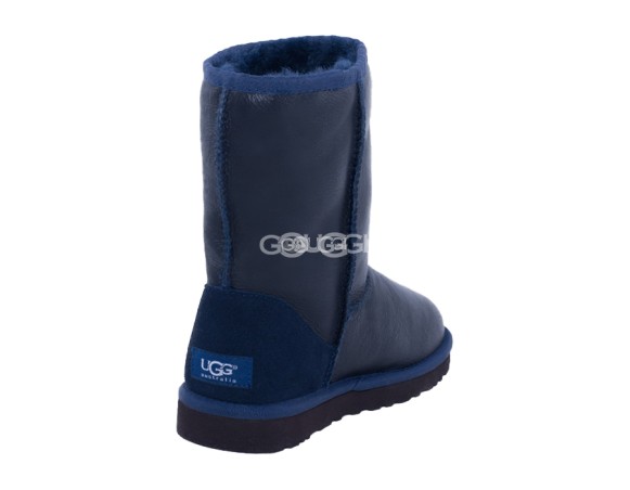 Женские короткие угги Classic Short Metallic Navy