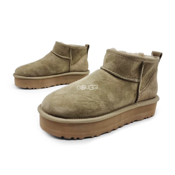 Женские ультра мини угги на платформе UGG Classic Ultra Mini Platform Beige