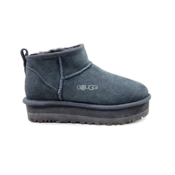 Женские ультра мини угги на платформе UGG Classic Ultra Mini Platform Dark Grey