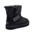 Женские мини угги Ugg Mini Bailey Graphic Logo Suede Black